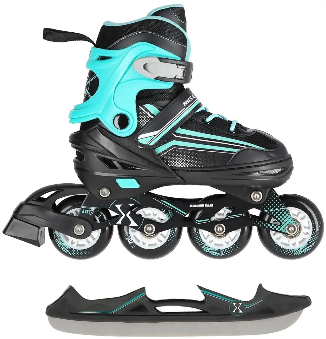 Patine cu rotile 2in1 Nils Extreme NH18190 M 34-38 (Black/Blue)