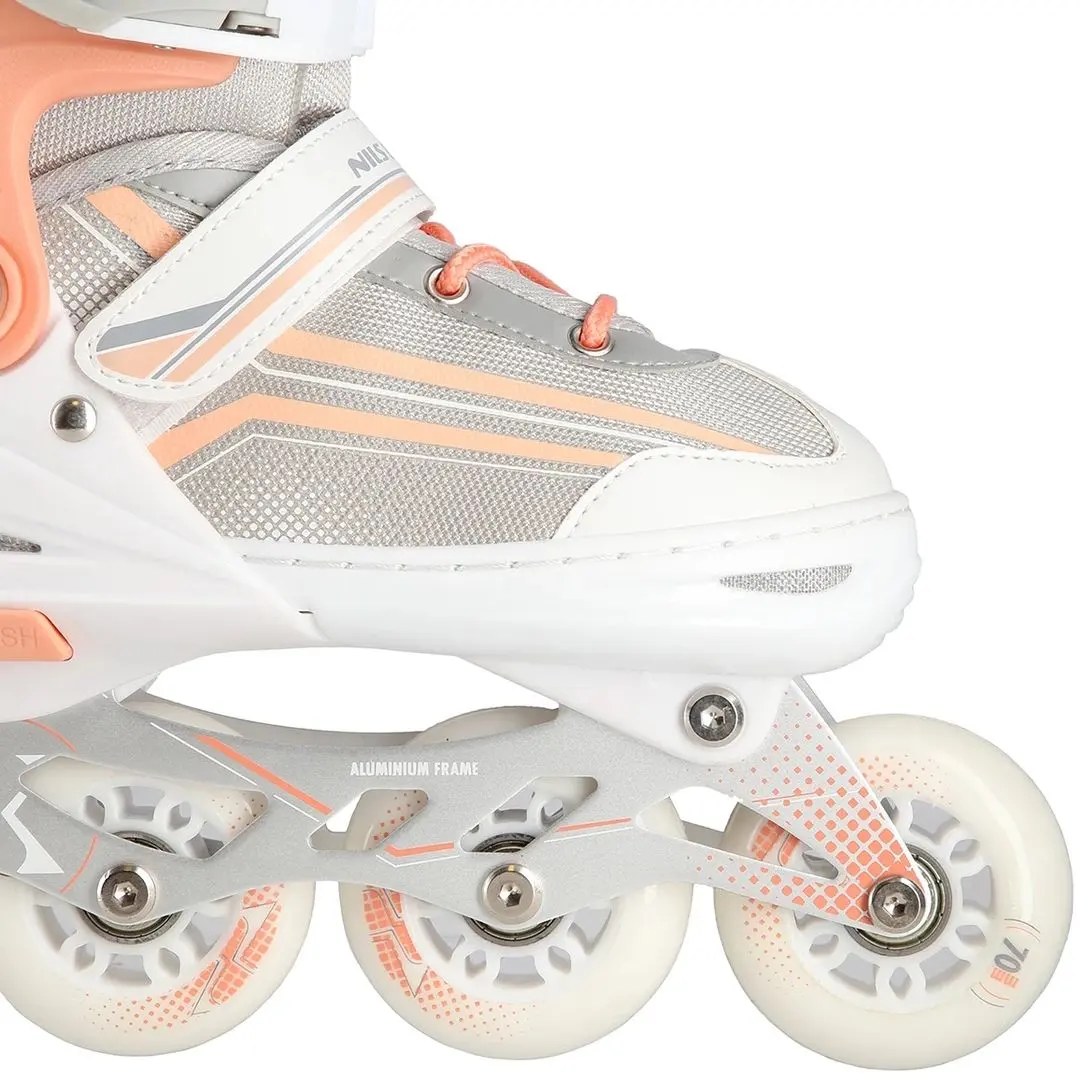 Patine cu rotile 2in1 Nils Extreme NH18190 M 34-38 (White/Pink)