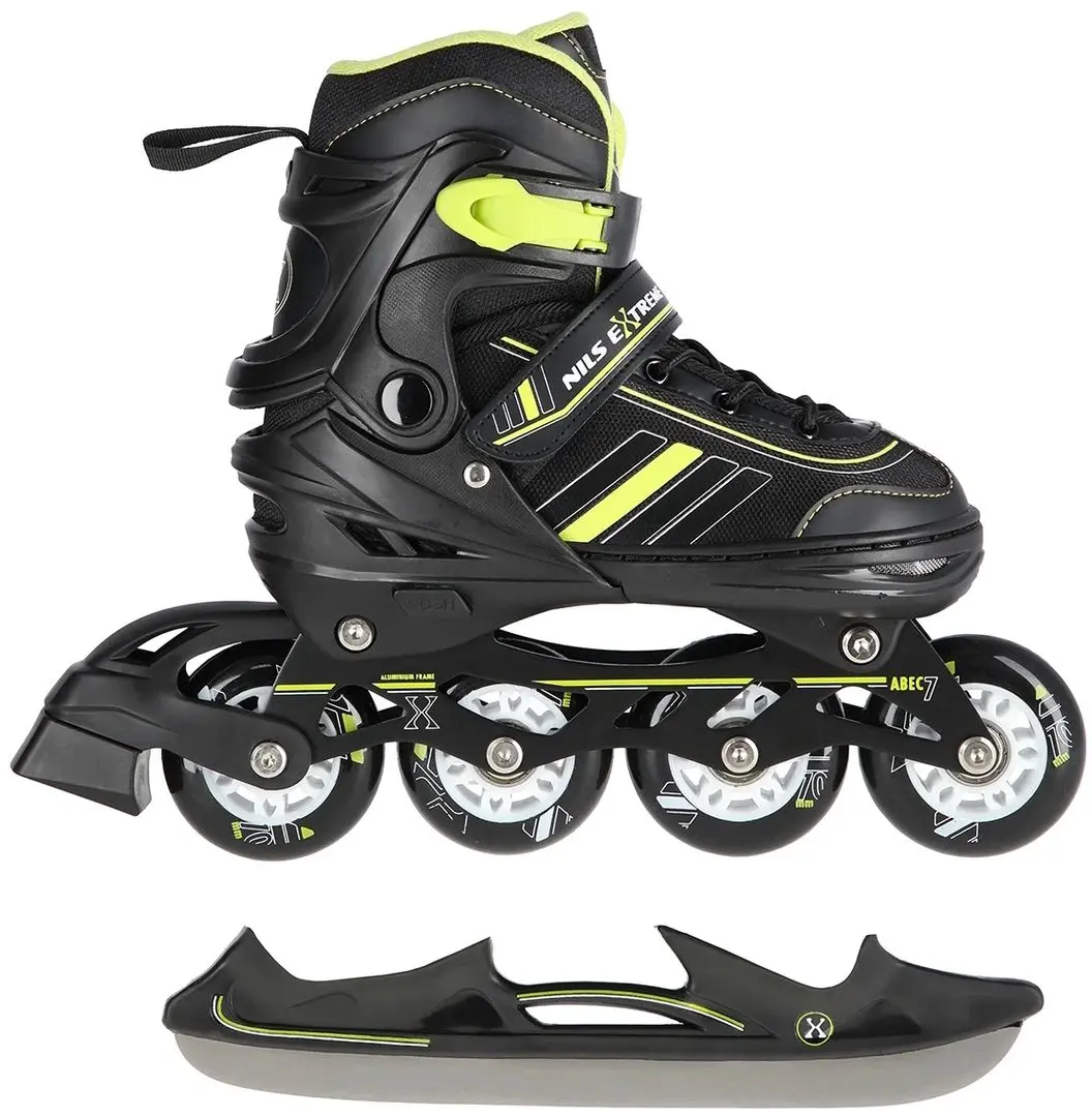 Patine cu rotile 2in1 Nils Extreme NH18191 L 39-43 (Black/Lime)