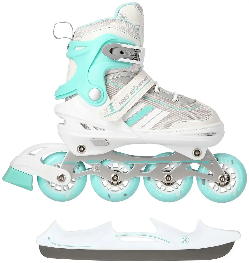 Patine cu rotile 2in1 Nils Extreme NH18191 S 29-33 (White/Blue)