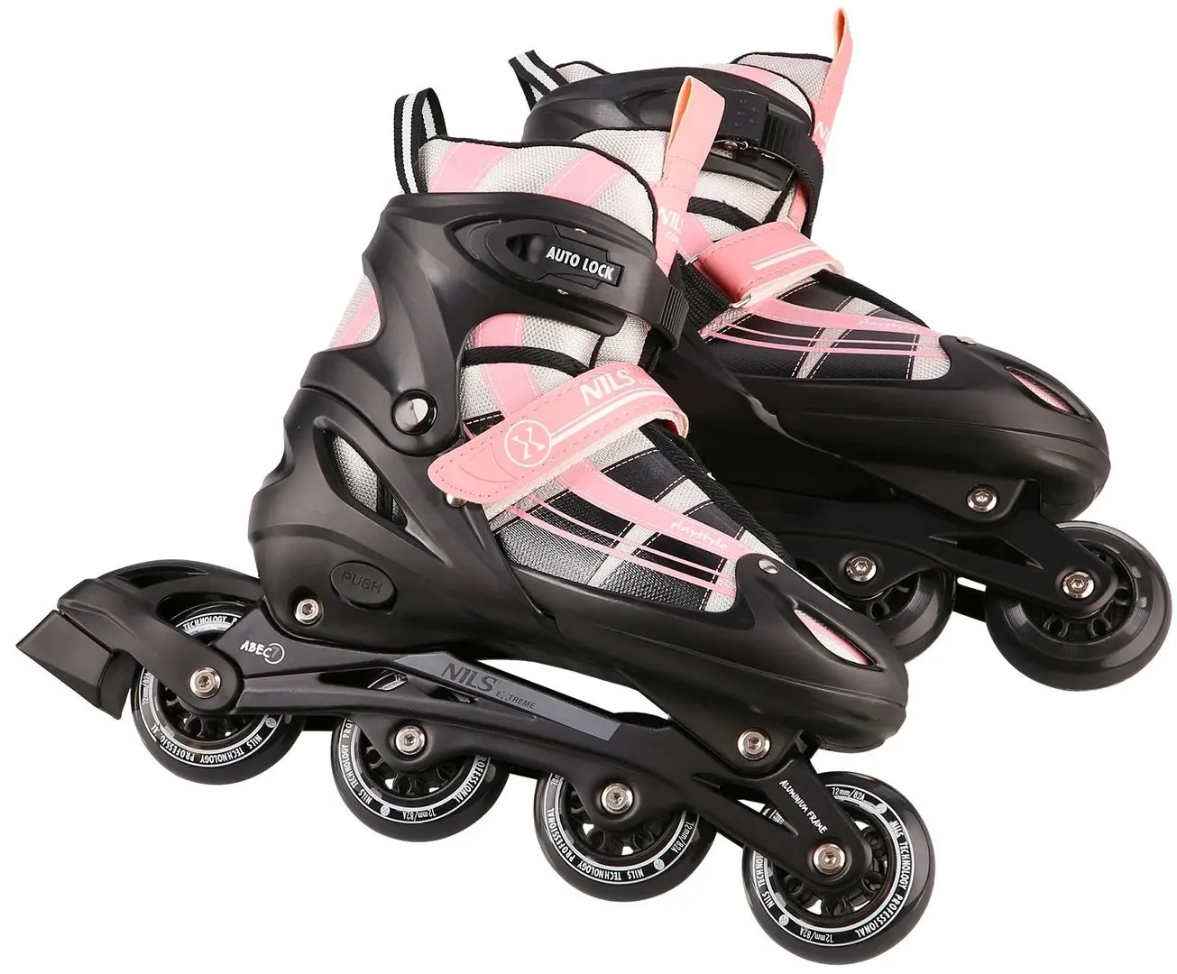 Patine cu rotile 2in1 Nils Extreme NH18366A S 31-34 (Pink/White)