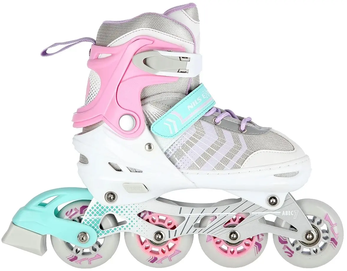 Роликовые коньки 4в1 Nils Extreme NH18192 M 34-38 (Pink/Grey)