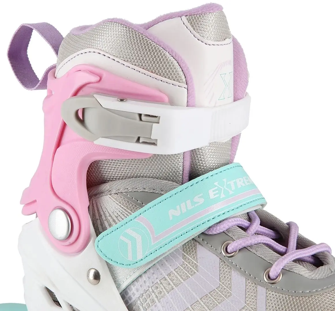 Роликовые коньки 4в1 Nils Extreme NH18192 M 34-38 (Pink/Grey)