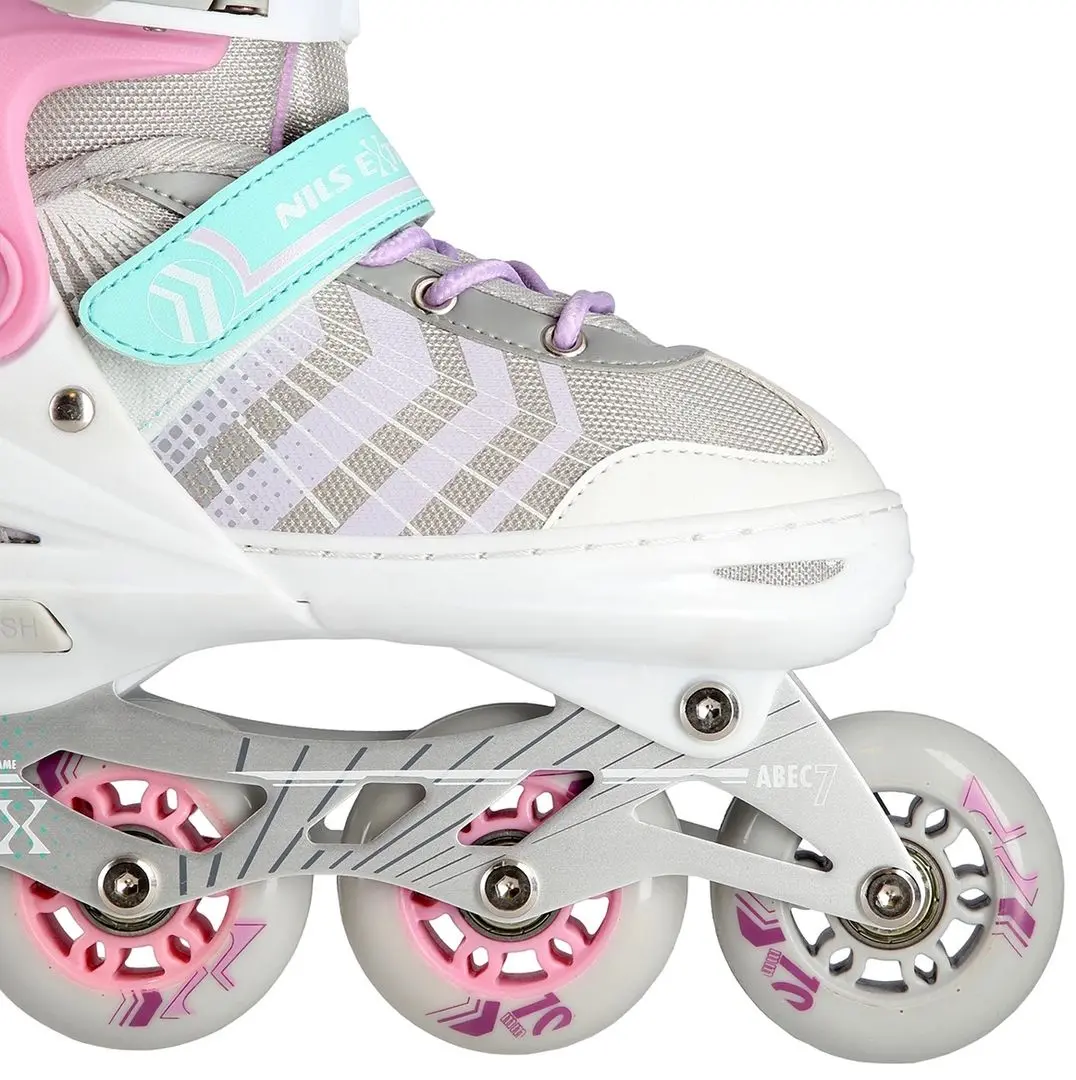Роликовые коньки 4в1 Nils Extreme NH18192 M 34-38 (Pink/Grey)