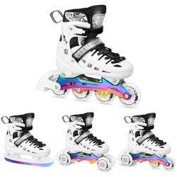 Patine cu rotile 4in1 Nils Extreme Rainbow LED NH10905 M 35-38 (White) Thumb