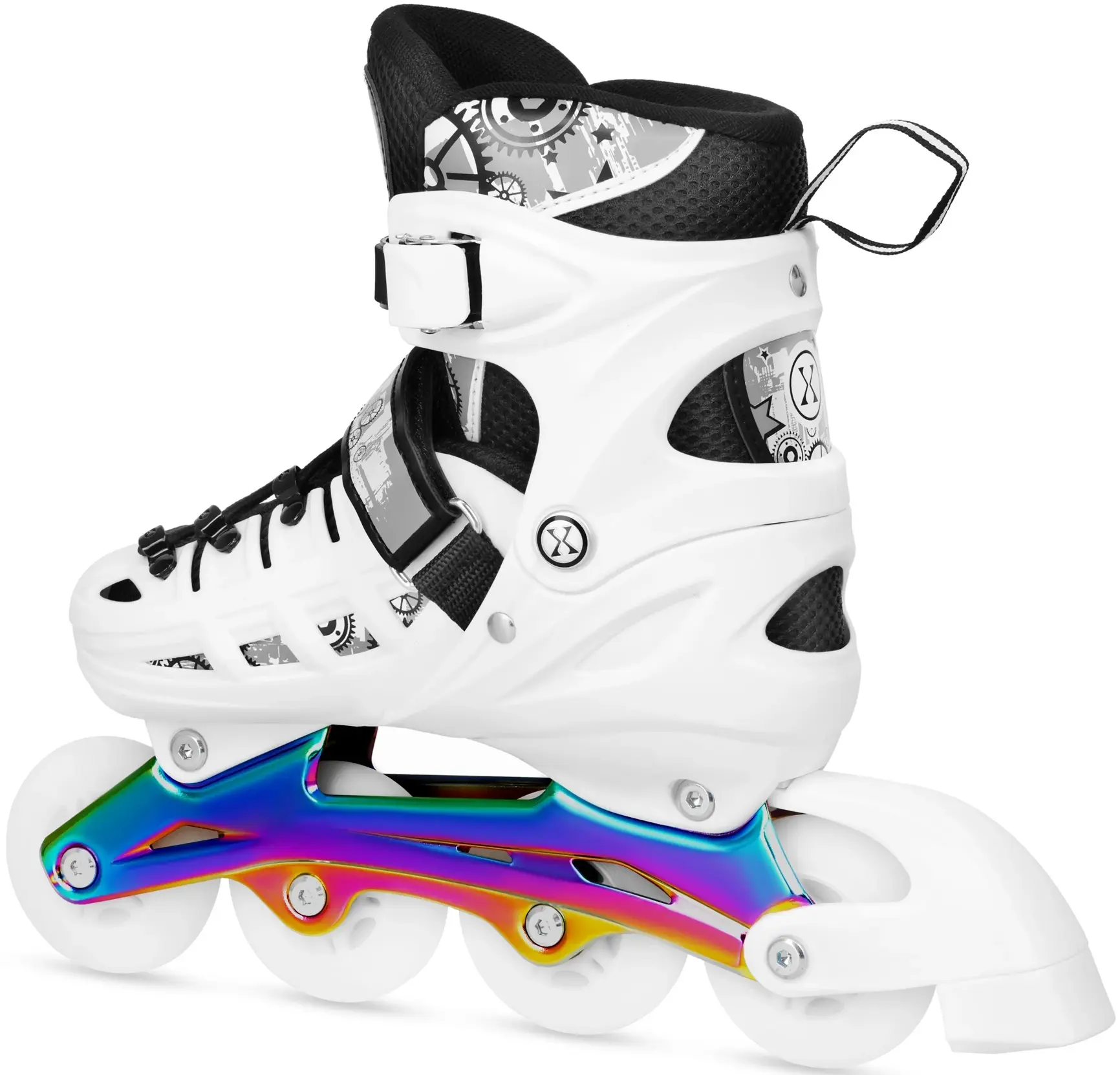 Patine cu rotile 4in1 Nils Extreme Rainbow LED NH10905 M 35-38 (White) - 4