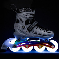 Patine cu rotile 4in1 Nils Extreme Rainbow LED NH10905 M 35-38 (White) Thumb