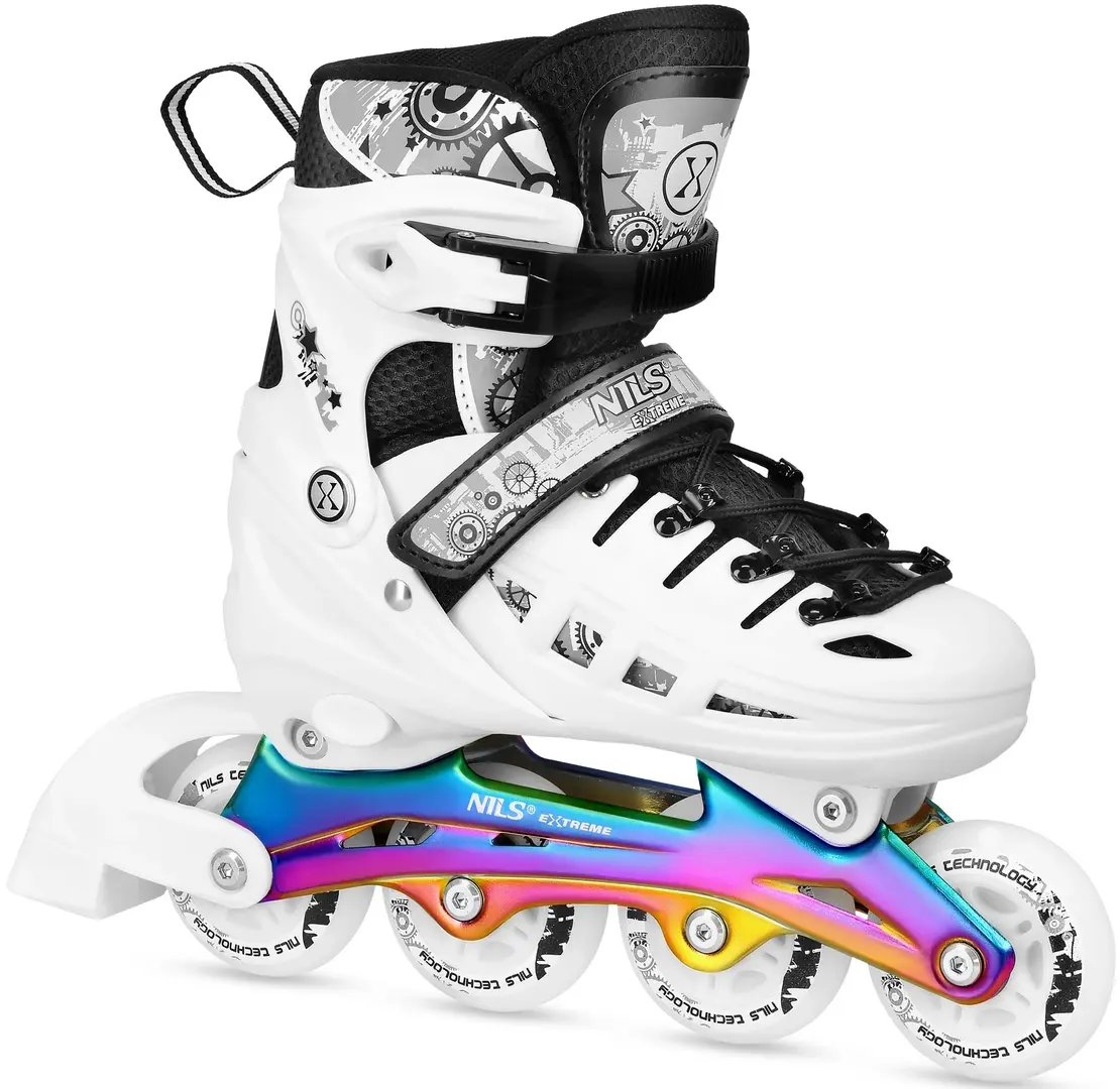 Patine cu rotile 4in1 Nils Extreme Rainbow LED NH10905 M 35-38 (White)