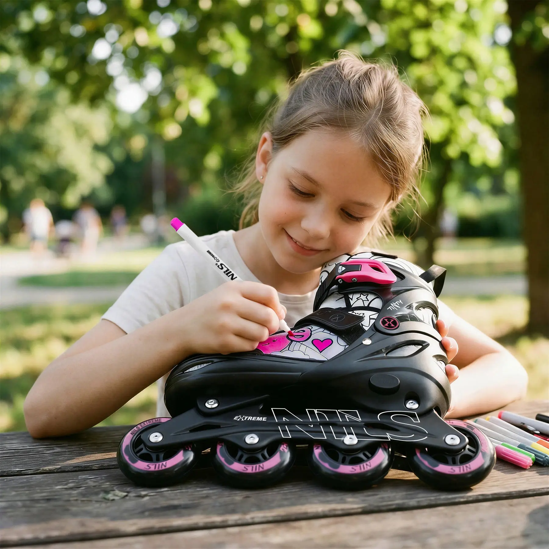 Patine cu rotile 4in1 Nils Extreme Tinty NH10907 L 39-42 (Pink) - 9