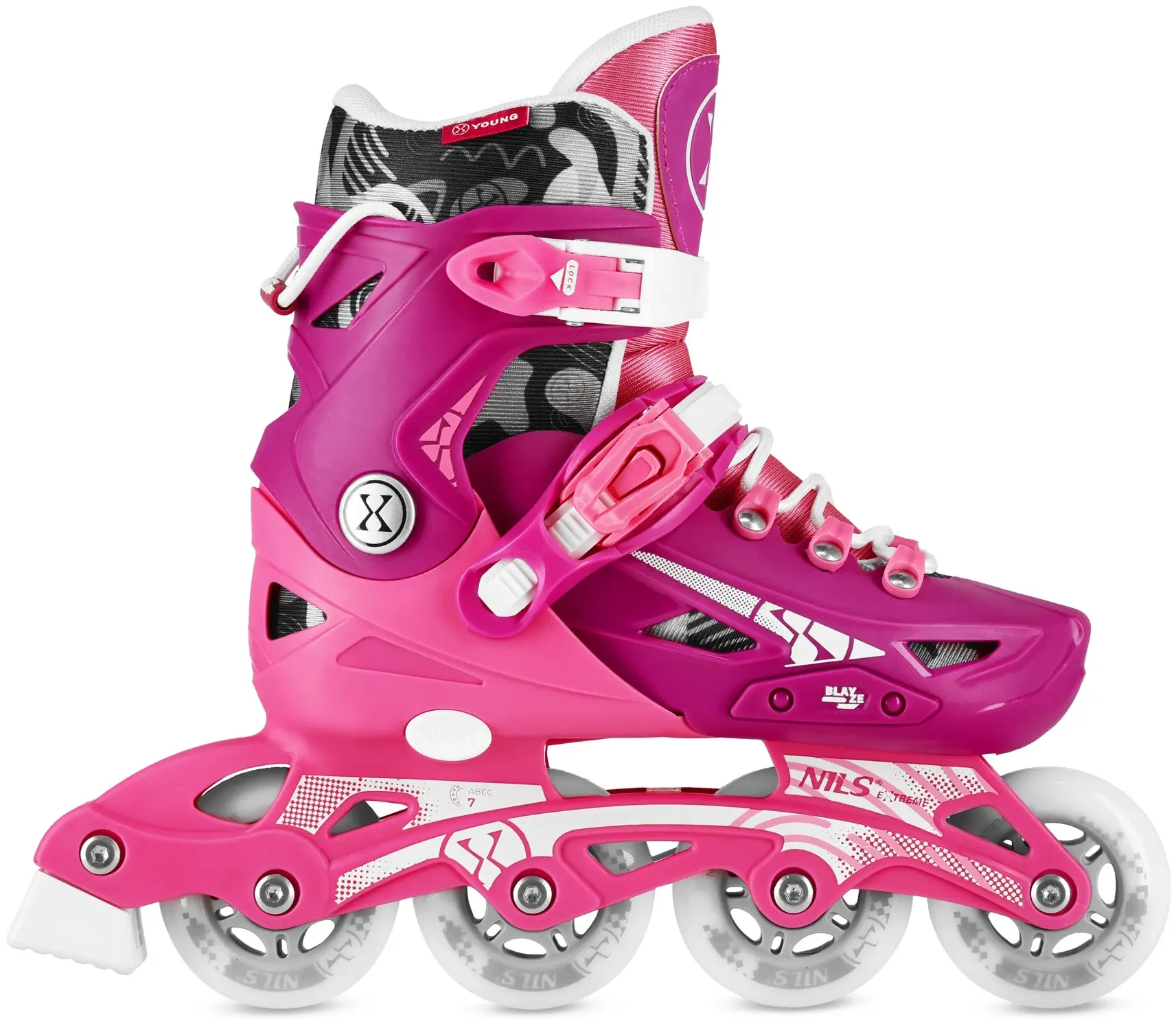 Patine cu rotile Nils Extreme Blaze NA1055 S 31-34 (Pink) - 2