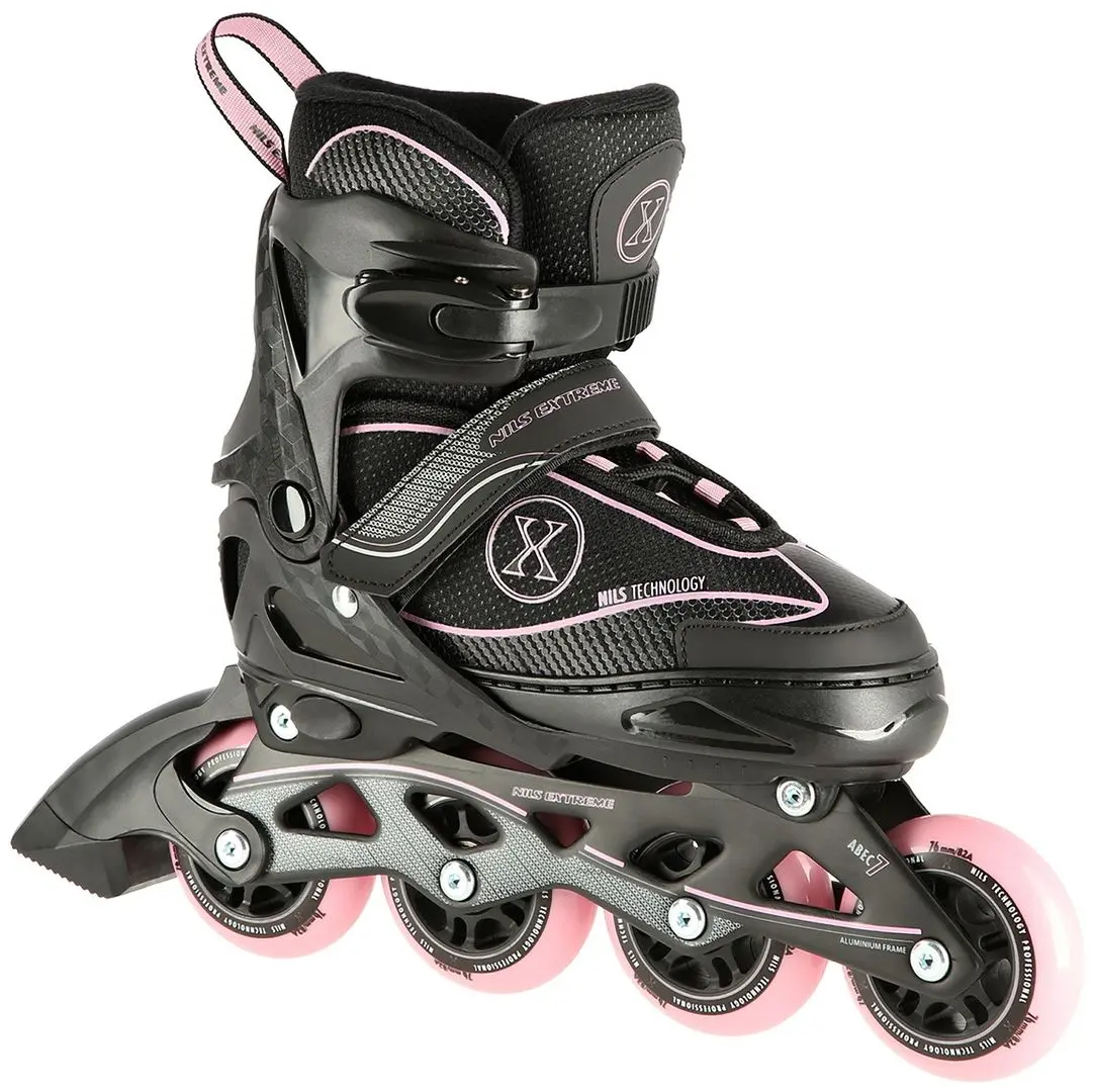 Patine cu rotile Nils Extreme NA11008 39-42 (Black/Pink)
