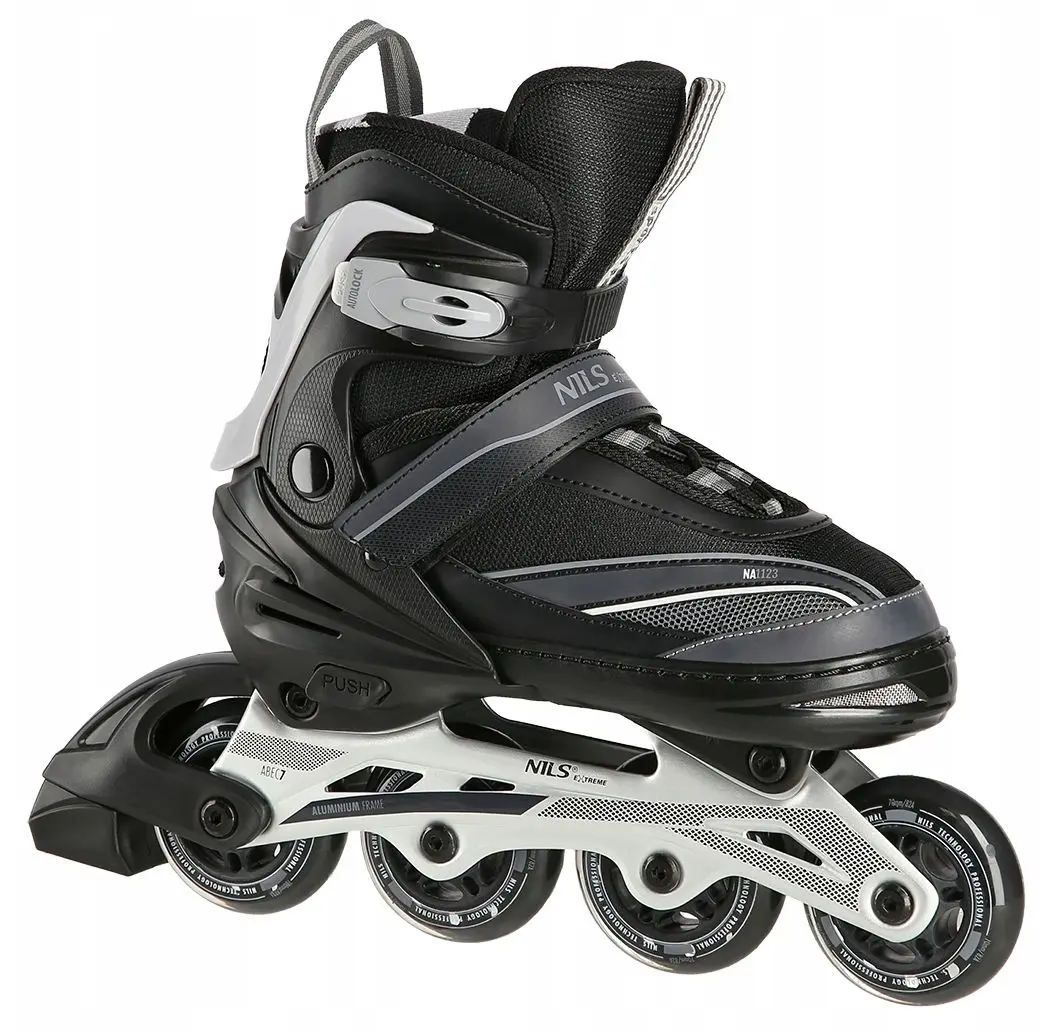 Patine cu rotile Nils Extreme NA1123 39-42 (Black/Grey)