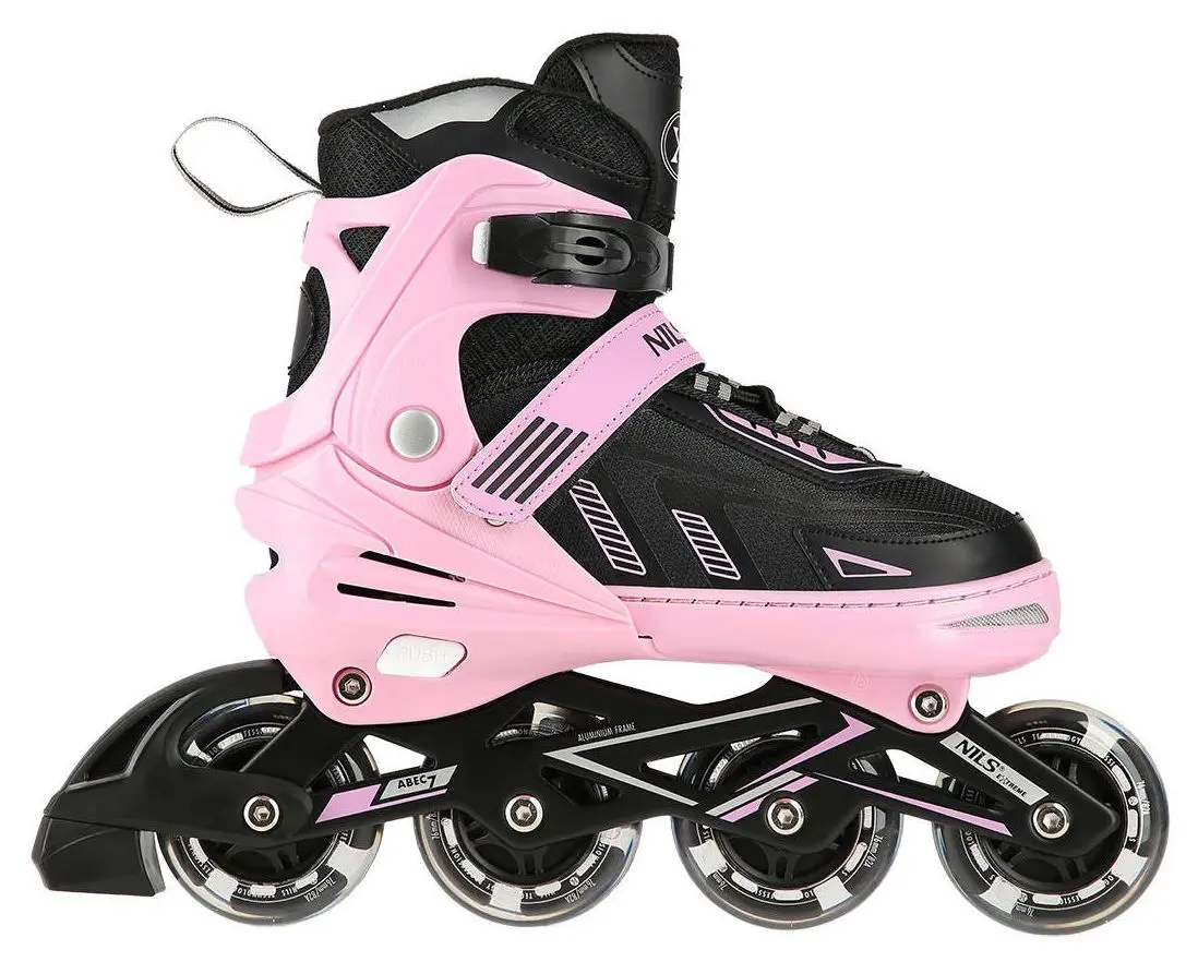Роликовые коньки Nils Extreme NA11230A LED 35-38 (Pink/Black) - 3