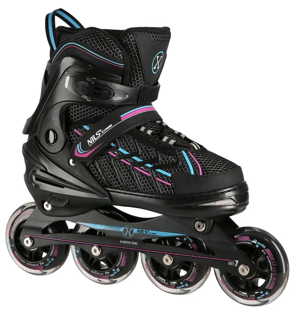 Patine cu rotile Nils Extreme NA1128 35-38 (Black/Purple)