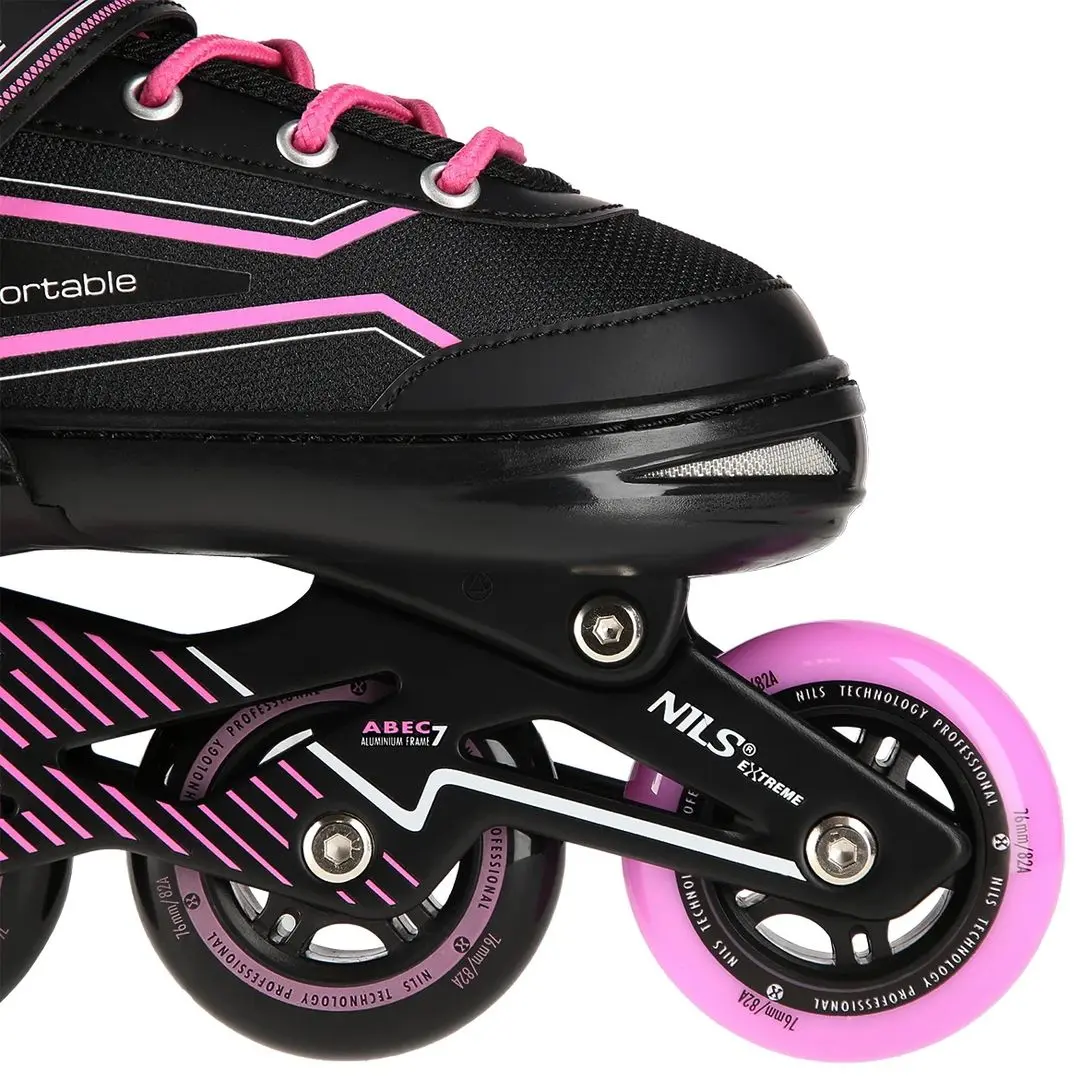 Patine cu rotile Nils Extreme NA1169A 35-38 (Black/Pink) - 5