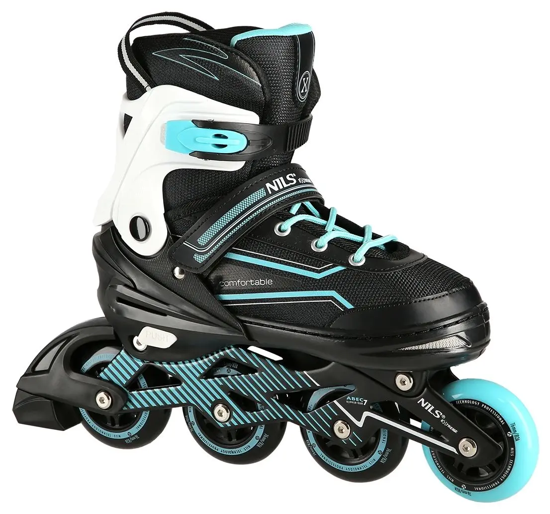 Роликовые коньки Nils Extreme NA1169A 35-38 (Black/Turquoise)