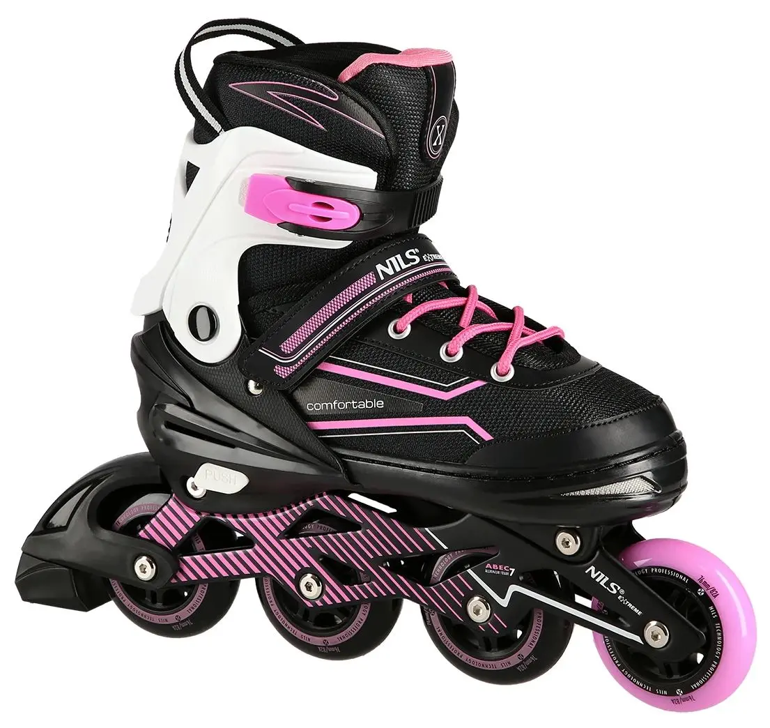 Patine cu rotile Nils Extreme NA1169A 39-42 (Black/Pink)