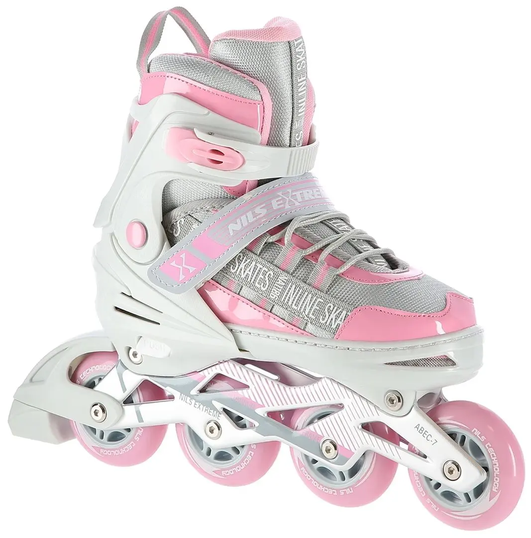 Patine cu rotile Nils Extreme NA1186 35-38 (Pink/Grey)