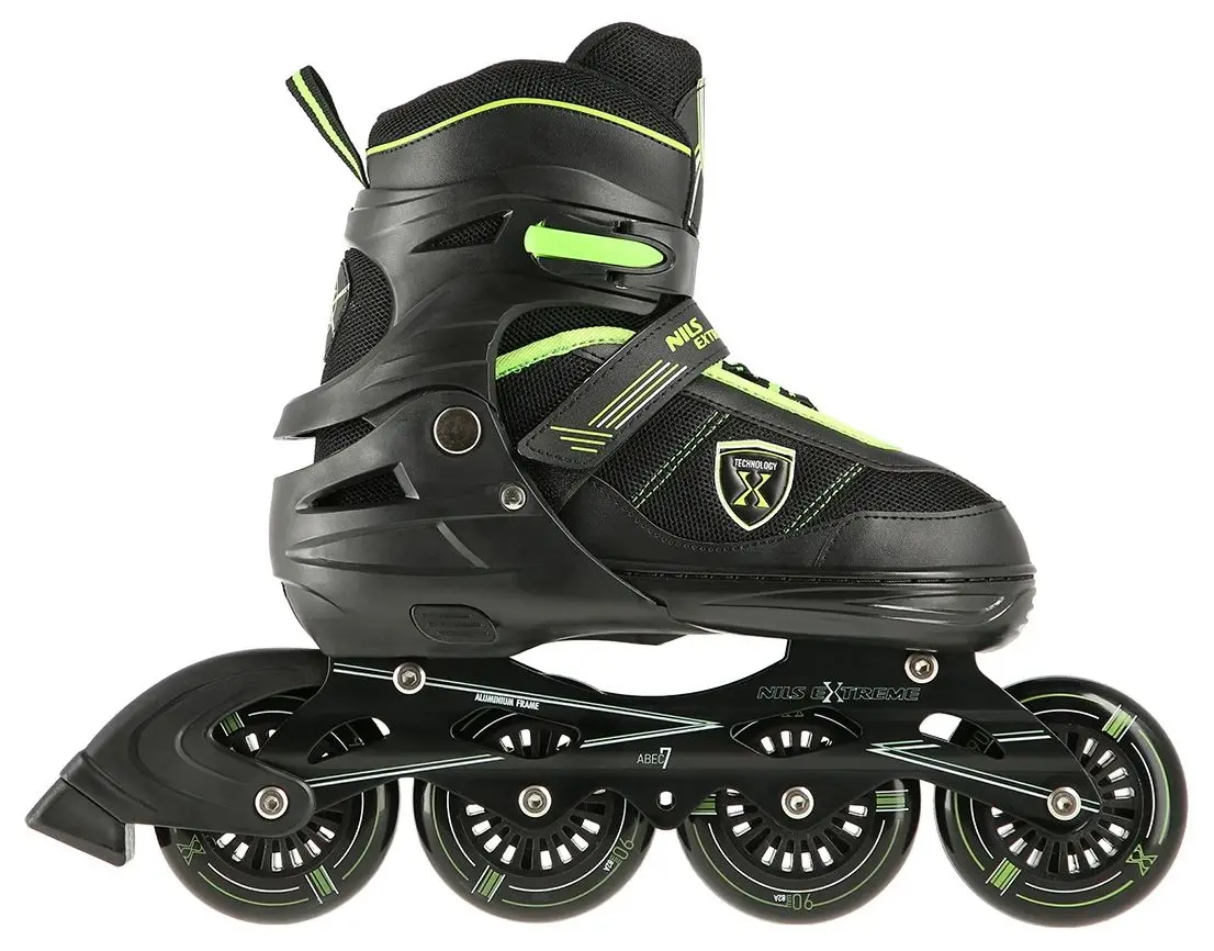 Patine cu rotile Nils Extreme NA19088 35-38 (Black/Green) - 3