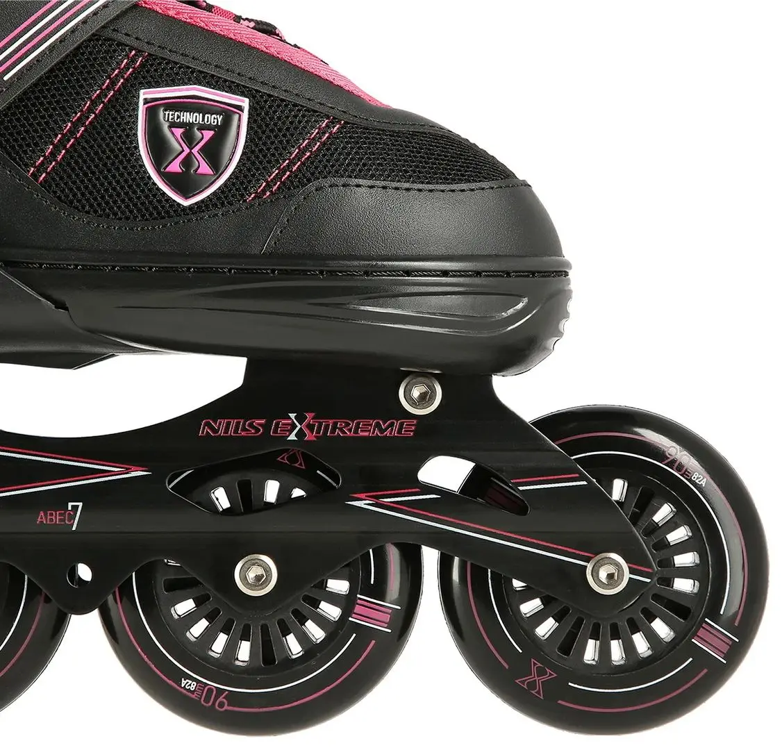 Patine cu rotile Nils Extreme NA19088 35-38 (Black/Pink) - 5