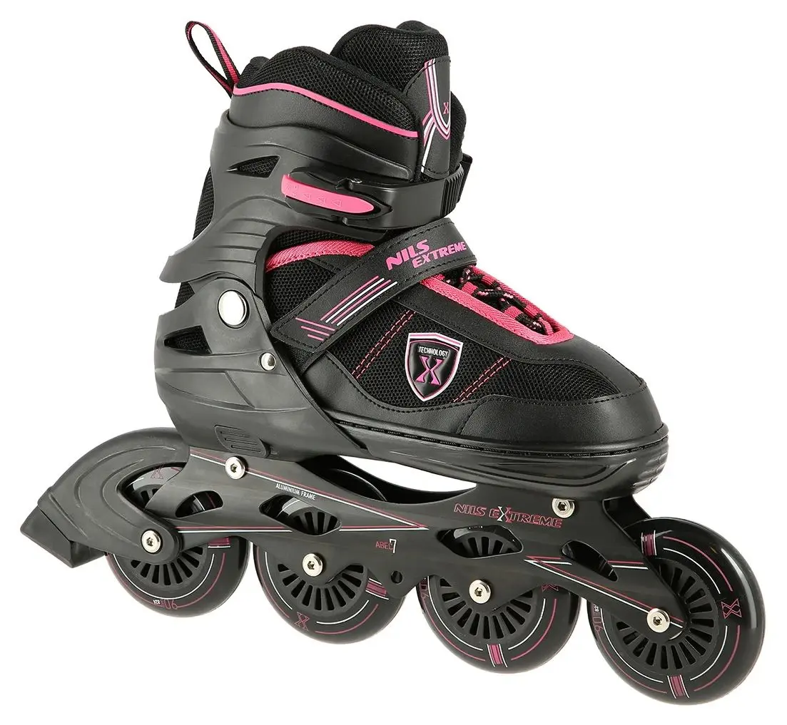 Patine cu rotile Nils Extreme NA19088 35-38 (Black/Pink)