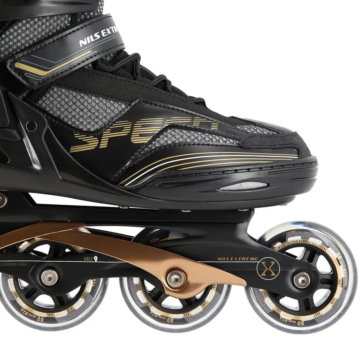Роликовые коньки Nils Extreme NA2150 45 (Black/Gold) - 6