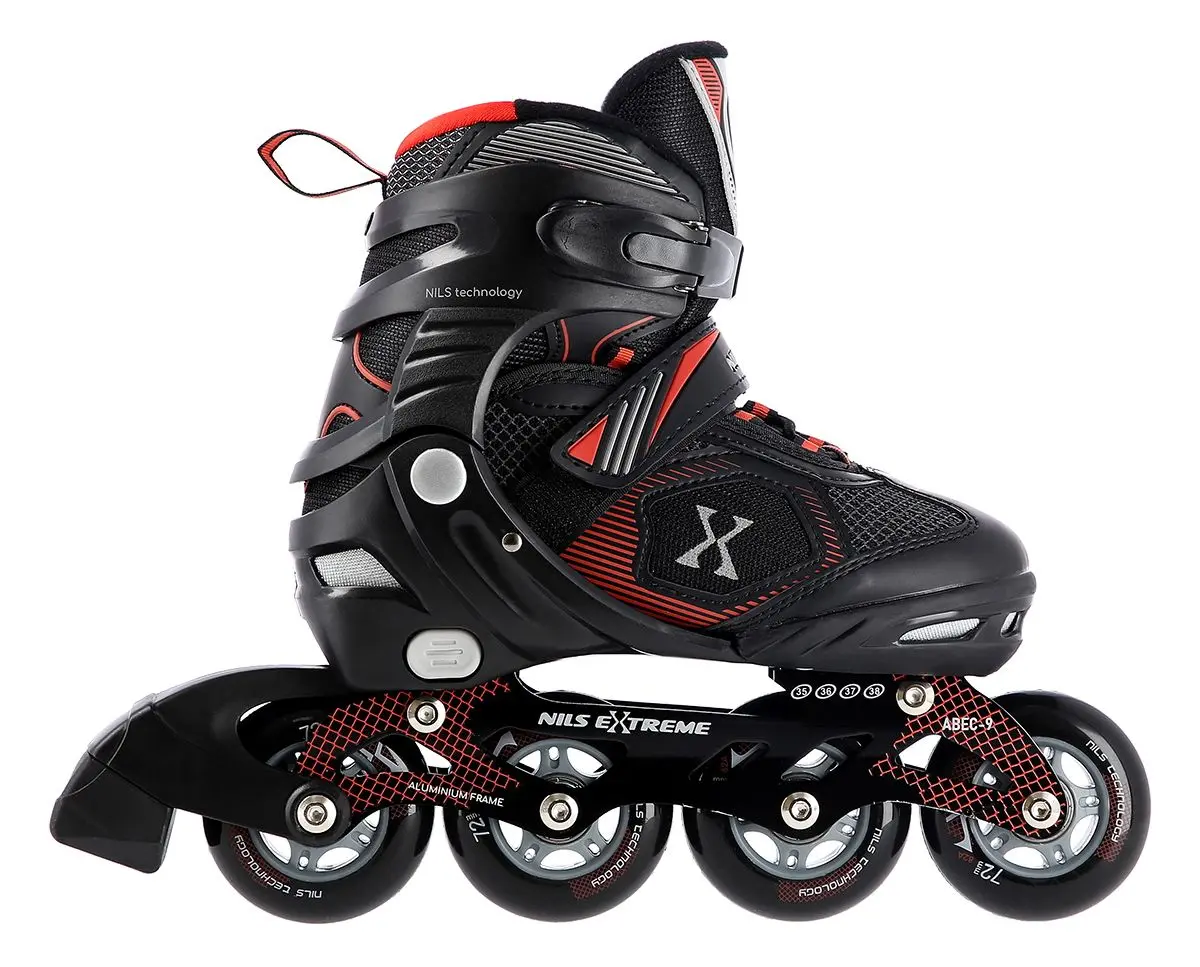 Patine cu rotile Nils Extreme NA9080 35-38 (Black/Red) - 3