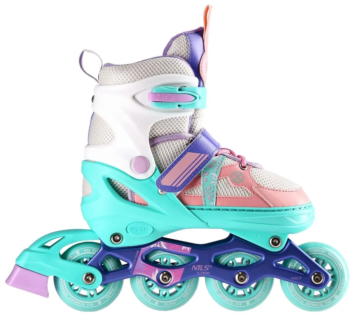 Patine cu rotile Nils Extreme NJ1828A M 35-38 (White/Mint)