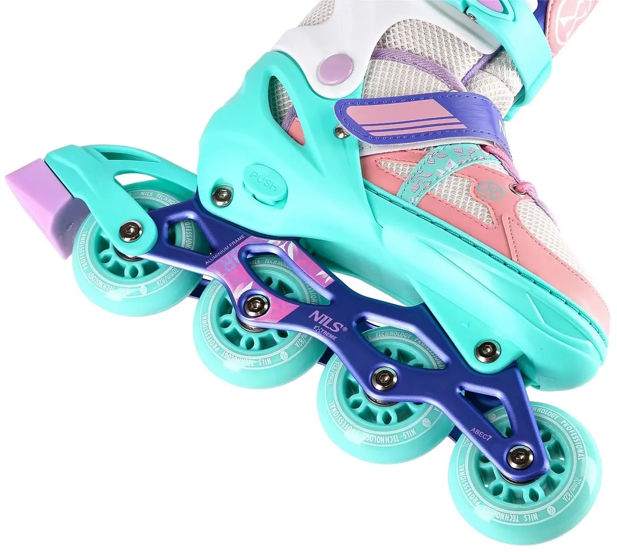 Patine cu rotile Nils Extreme NJ1828A M 35-38 (White/Mint)