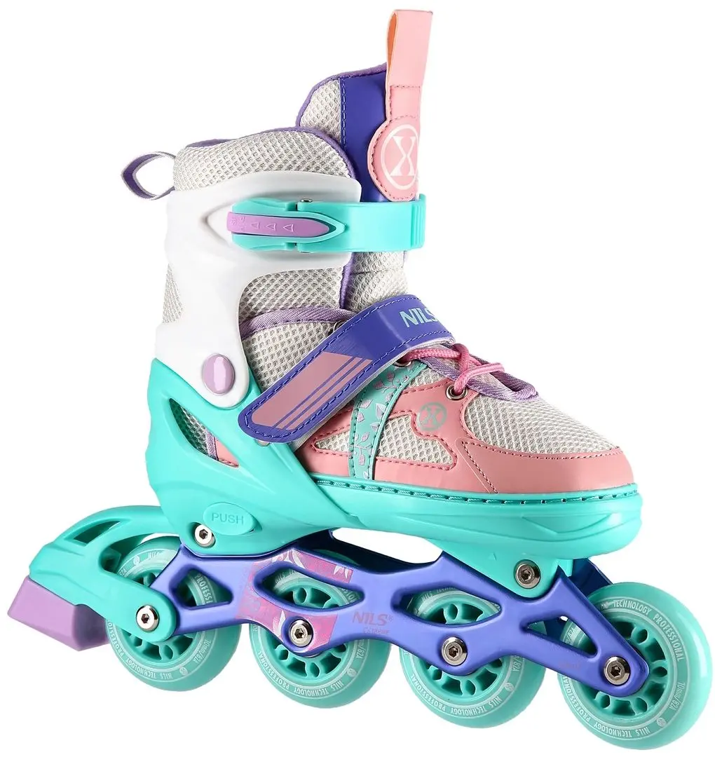 Patine cu rotile Nils Extreme NJ1828A M 35-38 (White/Mint)