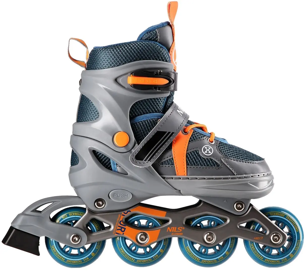 Patine cu rotile Nils Extreme NJ1828A S 31-34 (Gray/Orange)