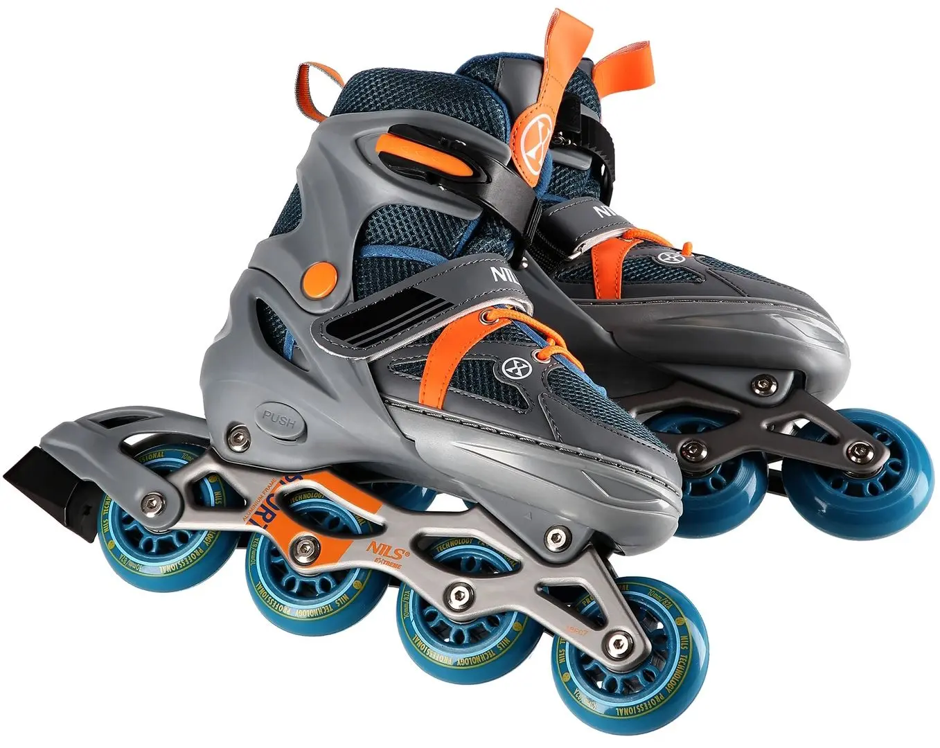 Patine cu rotile Nils Extreme NJ1828A S 31-34 (Gray/Orange)