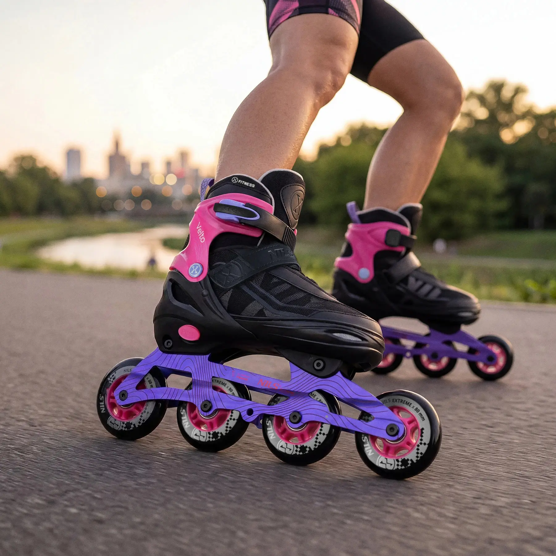 Patine cu rotile Nils Extreme Velto NA684 M 35-38 (Pink) - 7