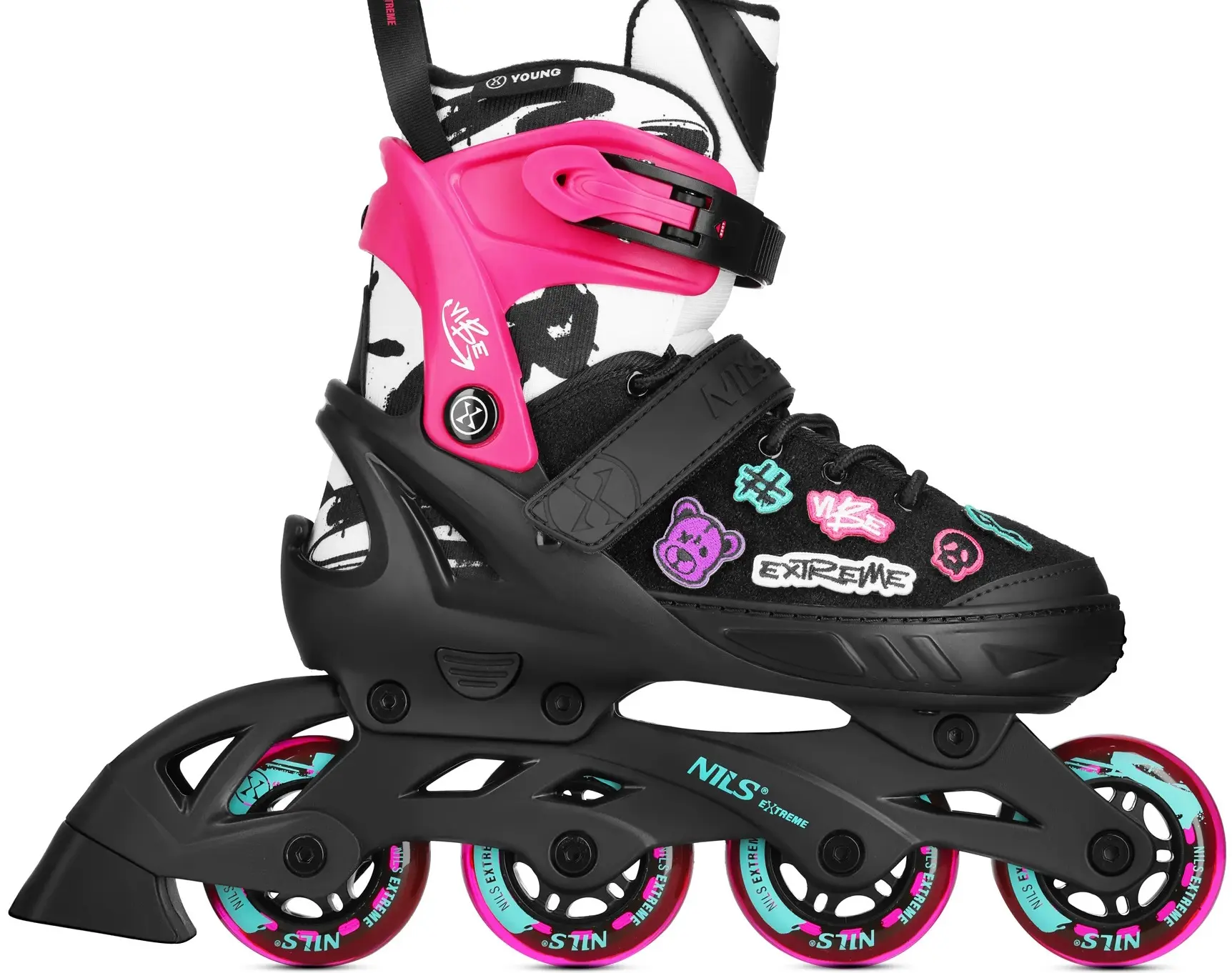 Patine cu rotile Nils Extreme Vibe NA2053A M 37-40 (Pink) - 2