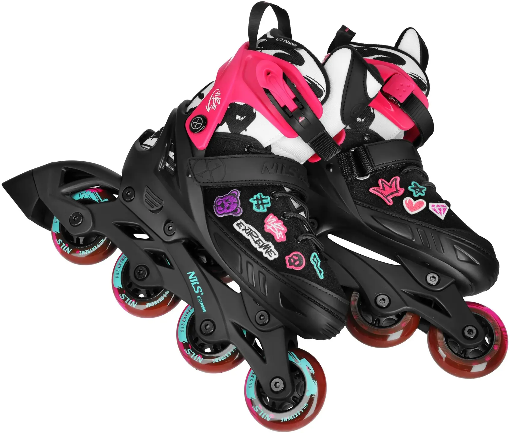 Patine cu rotile Nils Extreme Vibe NA2053A M 37-40 (Pink) - 4
