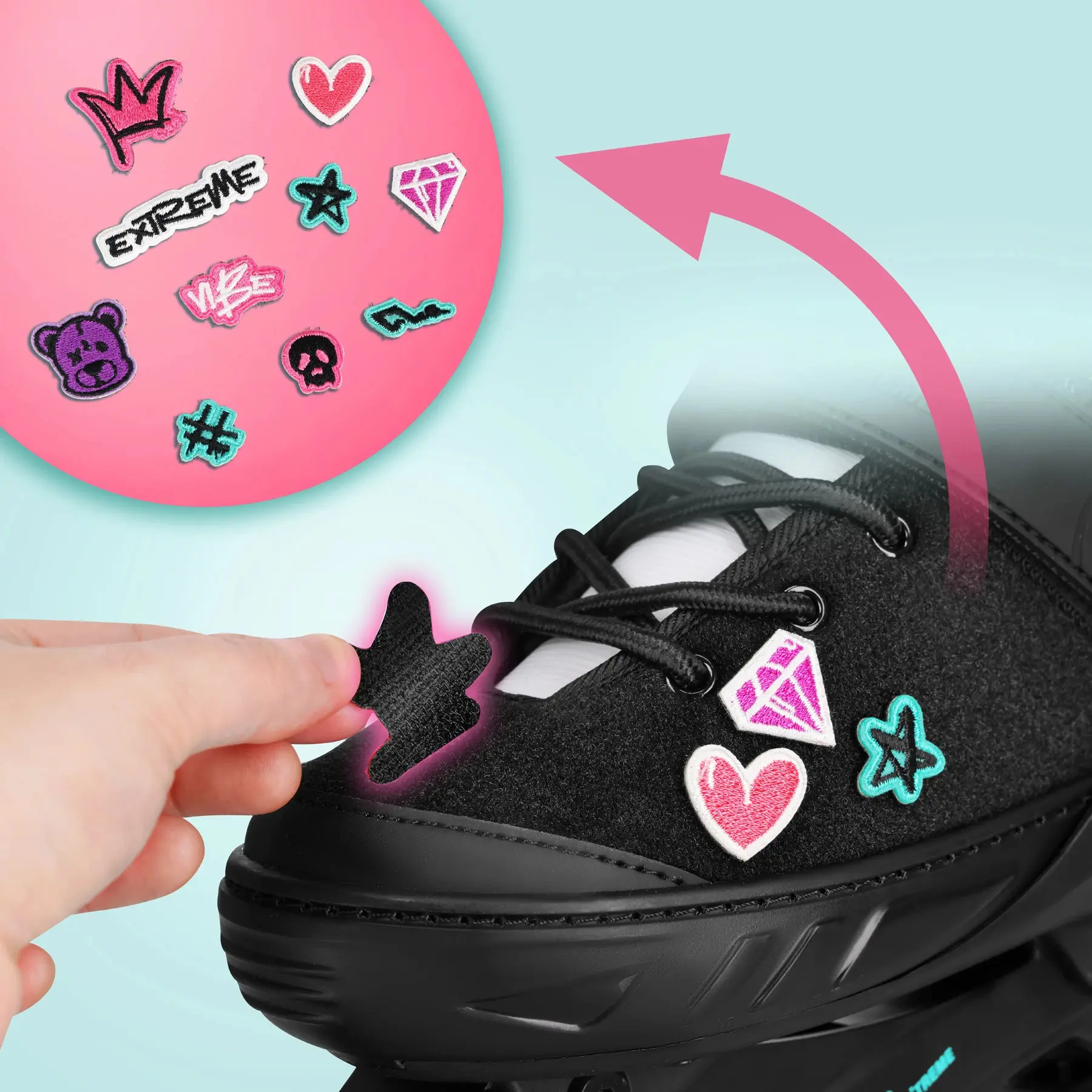 Patine cu rotile Nils Extreme Vibe NA2053A M 37-40 (Pink) - 6