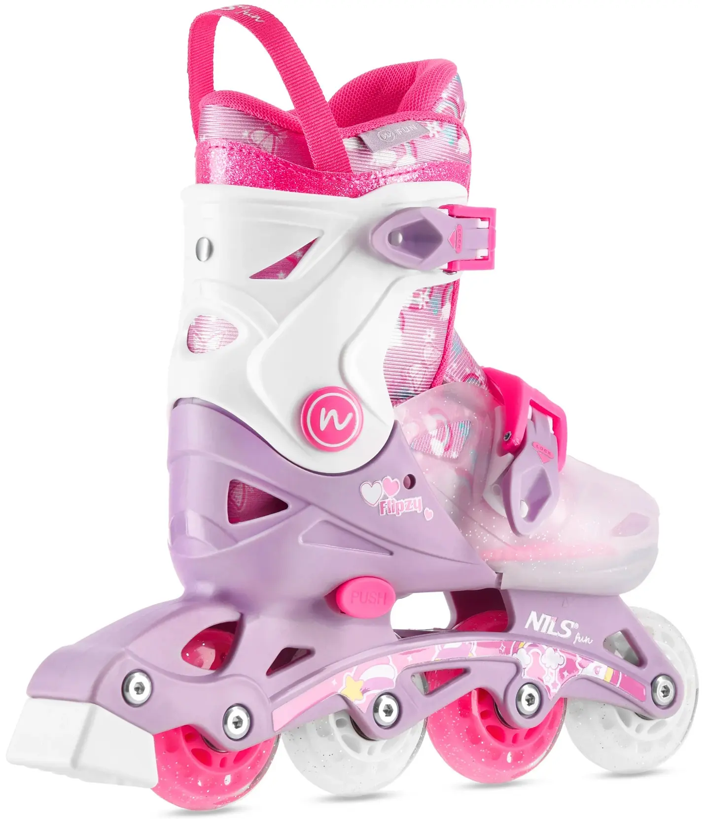Patine cu rotile 2in1 Nils Fun Flipzy NJ1025 S 31-34 (Pink) - 3