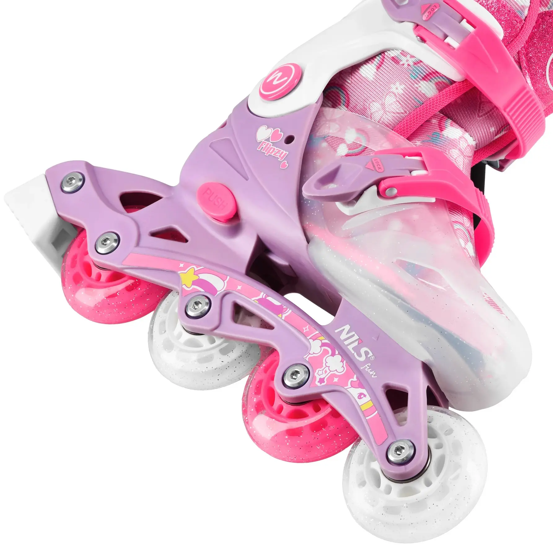 Patine cu rotile 2in1 Nils Fun Flipzy NJ1025 S 31-34 (Pink) - 7