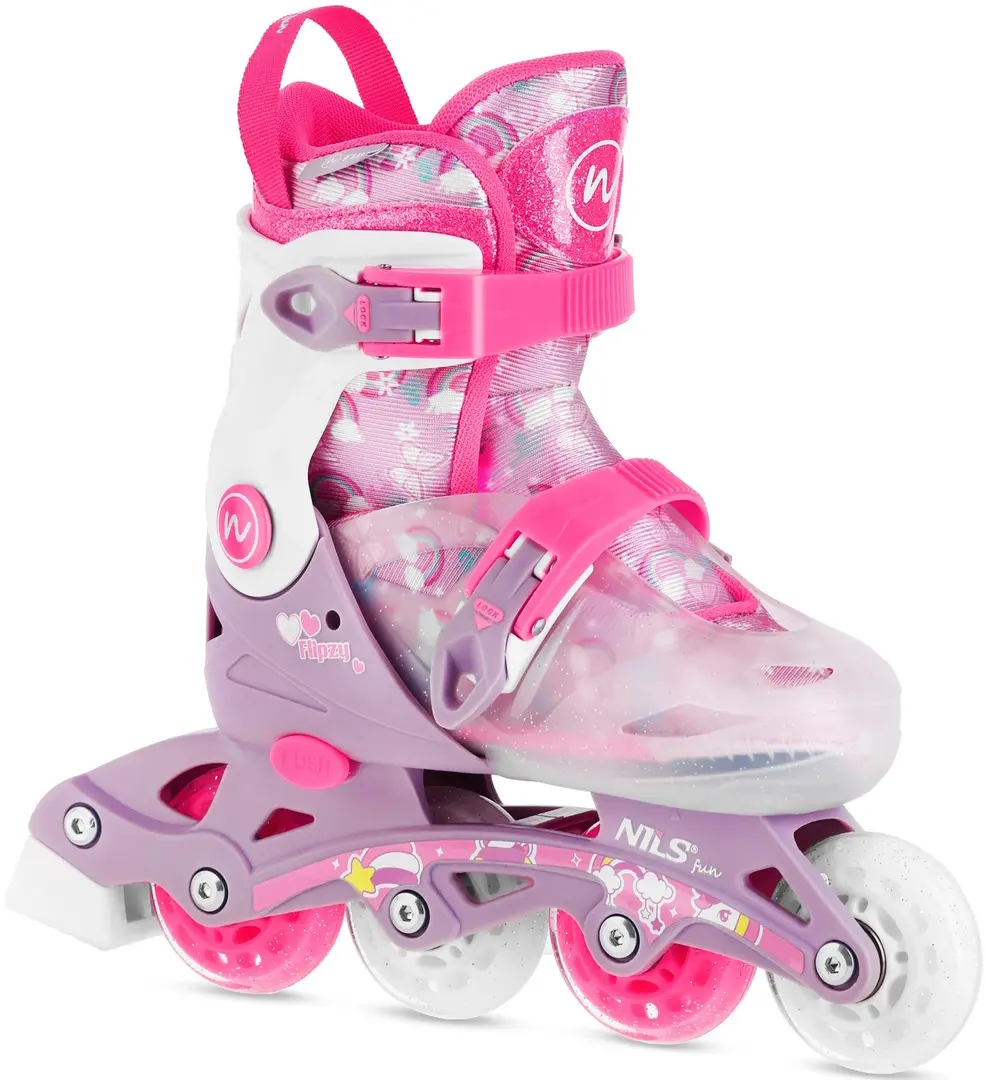 Patine cu rotile 2in1 Nils Fun Flipzy NJ1025 S 31-34 (Pink)