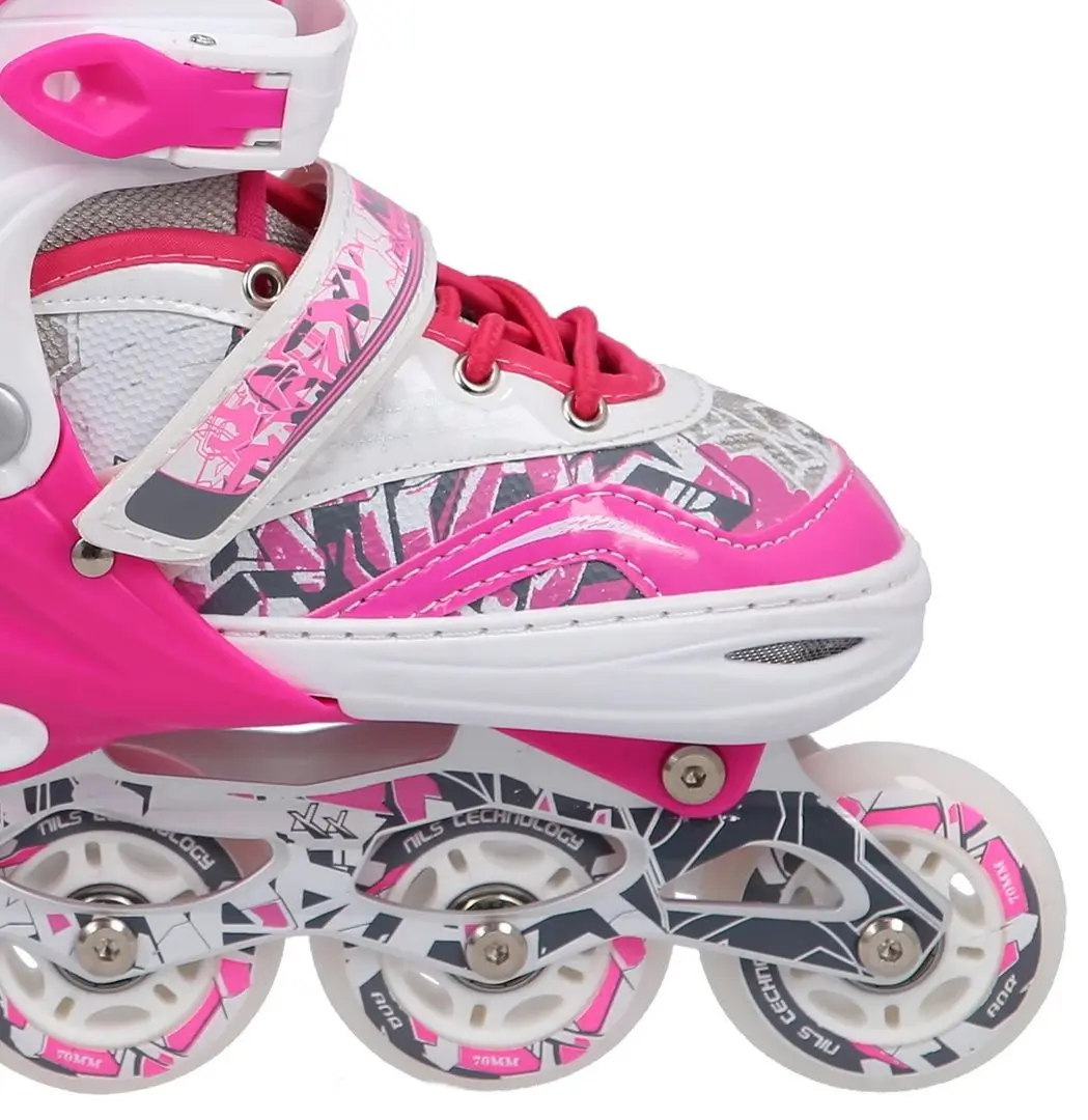 Роликовые коньки Nils Extreme 2in1 NF10927 39-42 (Dark Pink) - 6