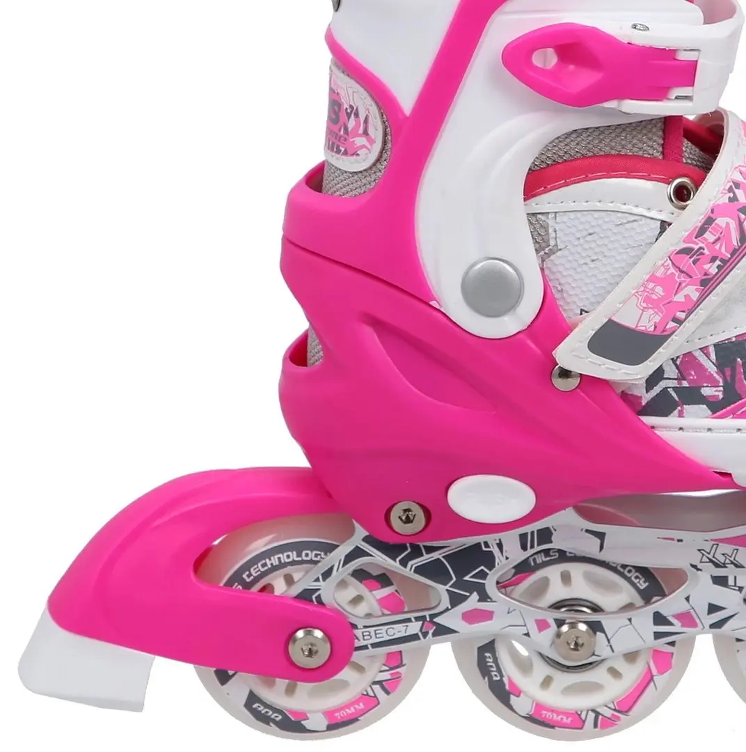 Роликовые коньки Nils Extreme 2in1 NF10927 39-42 (Dark Pink) - 7
