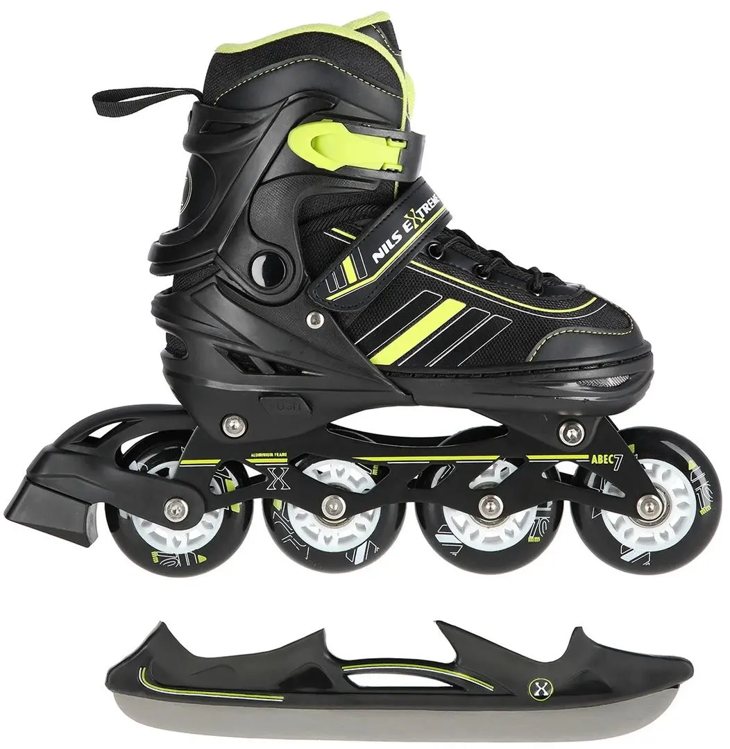 Patine cu rotile Nils Extreme 2in1 NH18191 34-38 (Black/Lime)