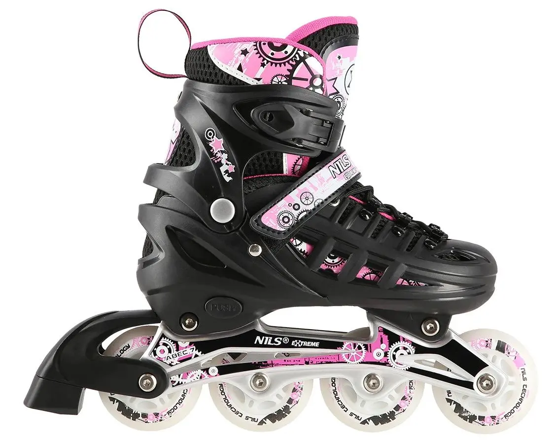 Роликовые коньки Nils Extreme 4in1 LED NH10905 31-34 (Black/Pink)