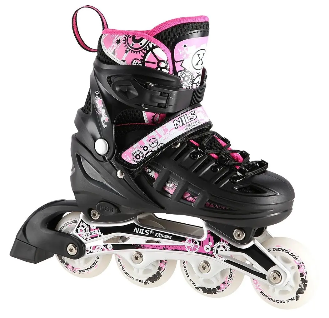 Роликовые коньки Nils Extreme 4in1 LED NH10905 31-34 (Black/Pink)