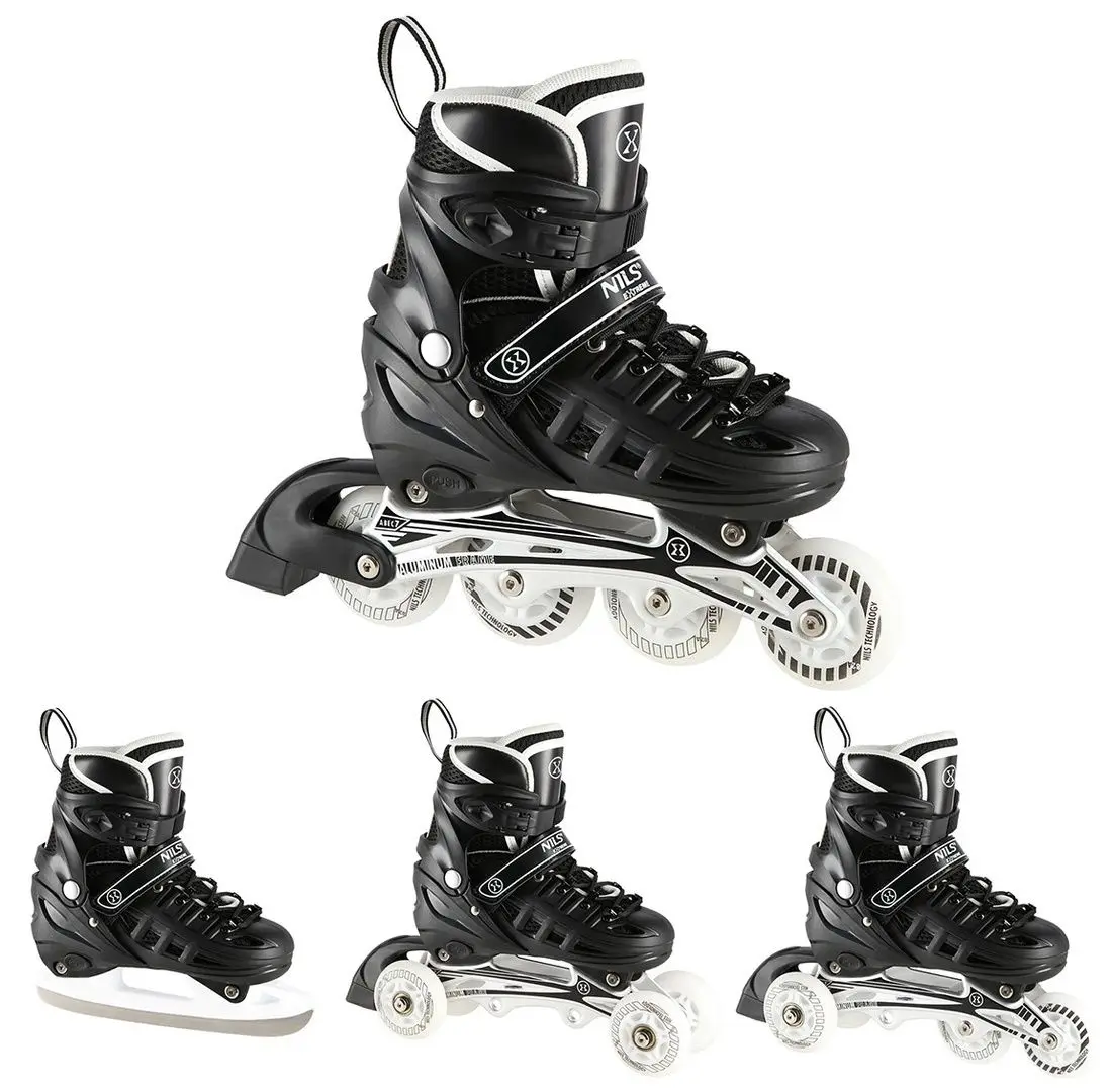 Роликовые коньки Nils Extreme 4in1 LED NH10905 39-42 (Black) - 3