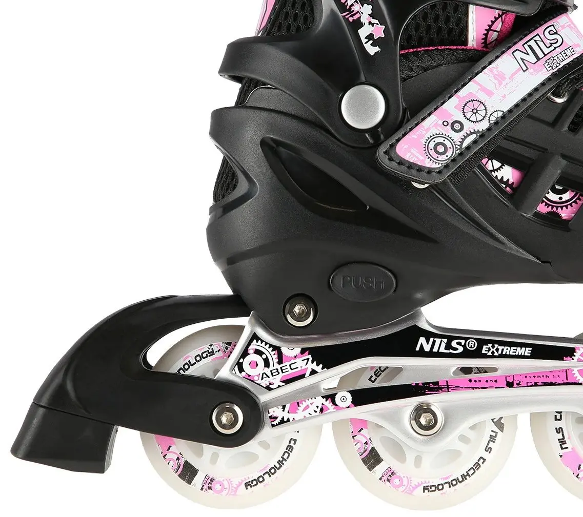 Patine cu rotile Nils Extreme 4in1 LED NH10905 39-42 (Black/Pink)