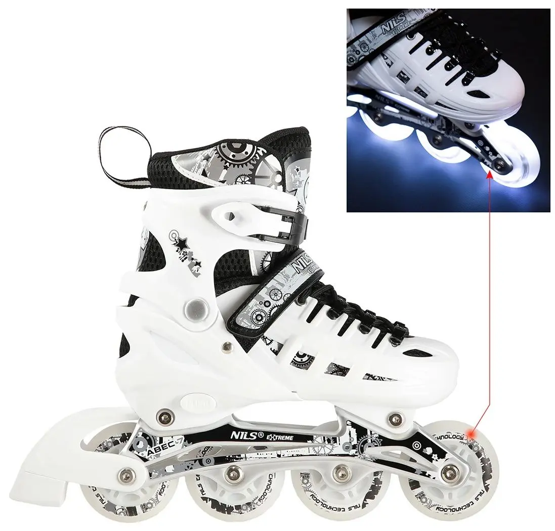 Роликовые коньки Nils Extreme 4in1 LED NH10905 39-42 (White) - 2