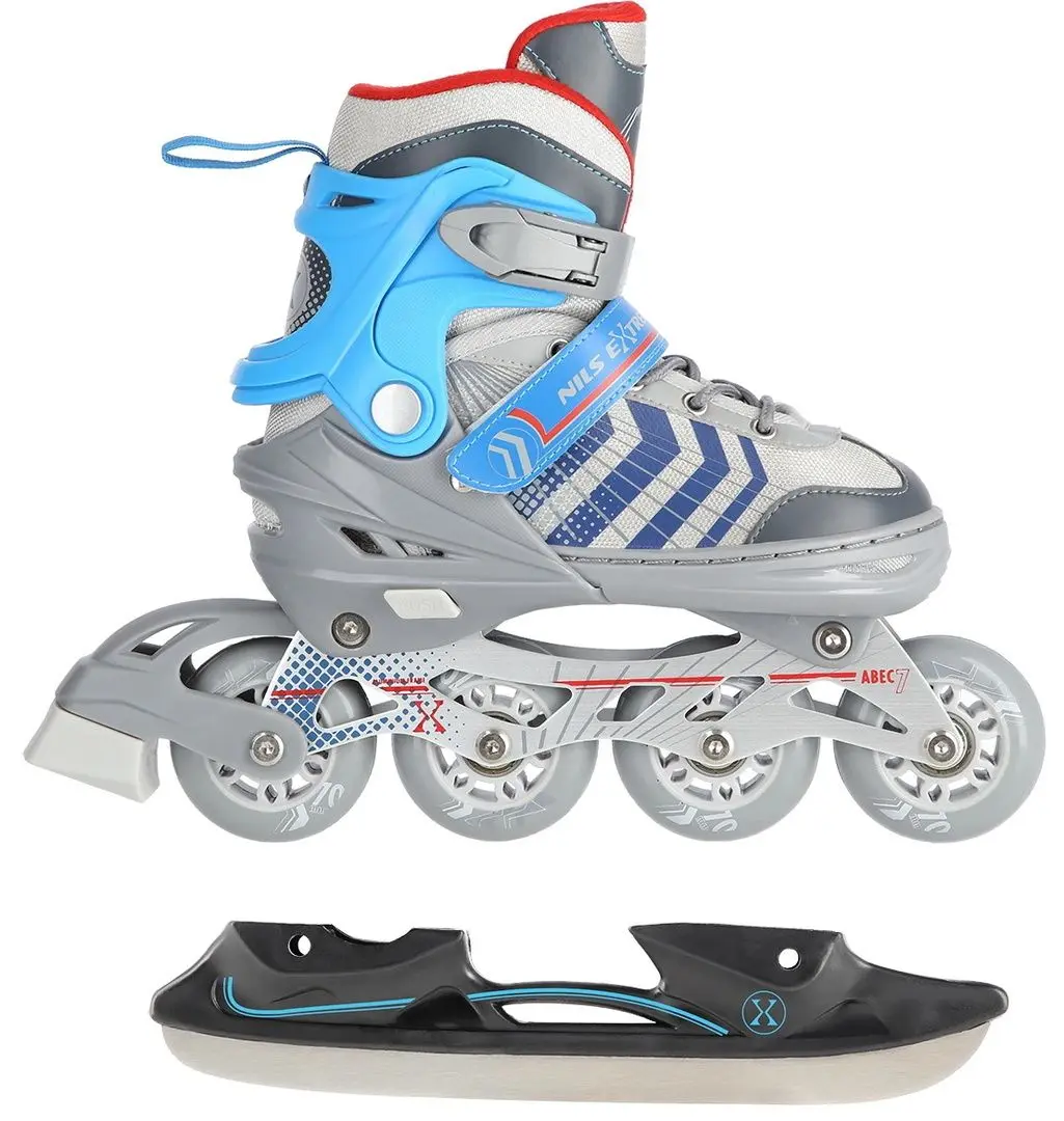 Patine cu rotile Nils Extreme 4in1 NH18192 34-38 (Grey/Blue) - 5