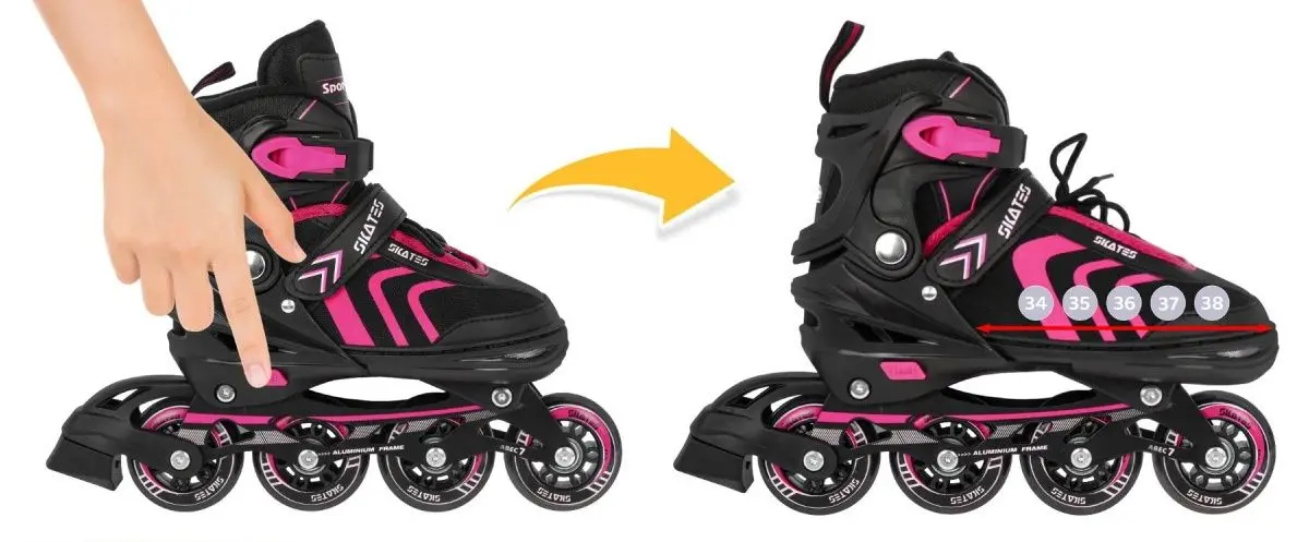 Patine cu rotile 4in1 Ramiz ZSP.HP88-5.M 34-38 (Black/Pink) - 2