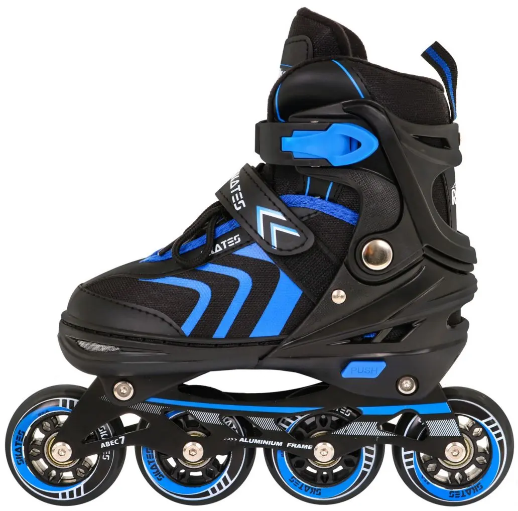 Роликовые коньки 4в1 SporTrike Inline Skates 29-33 (Black/Blue) - 8